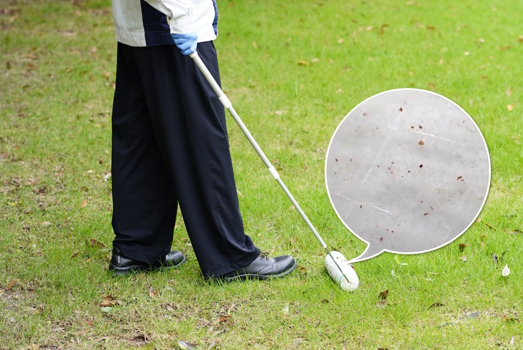 Figure 1. Ground-surface sampling using the Koro-rin method.