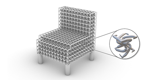 剛性とクッション性を両立する曲線ラティス構造の提案
